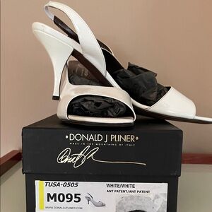 Donald J. Pliner White Open-Toe Heels